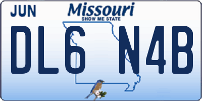 MO license plate DL6N4B