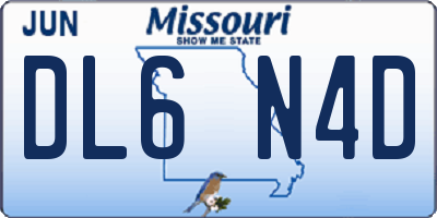 MO license plate DL6N4D