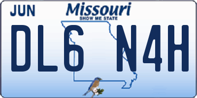 MO license plate DL6N4H