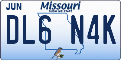 MO license plate DL6N4K