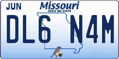 MO license plate DL6N4M