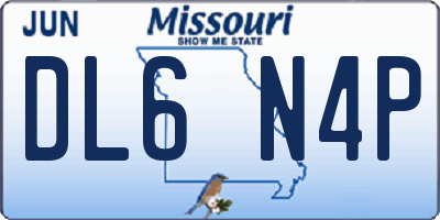 MO license plate DL6N4P