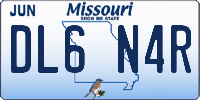 MO license plate DL6N4R