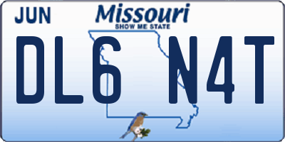MO license plate DL6N4T
