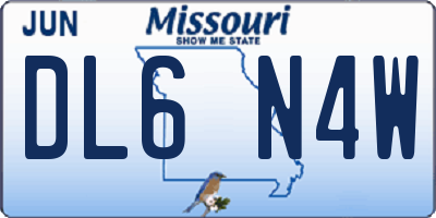 MO license plate DL6N4W