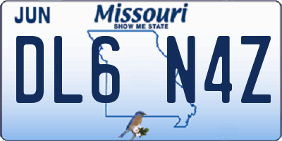 MO license plate DL6N4Z
