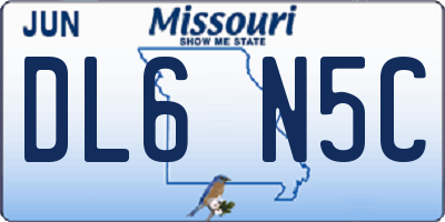 MO license plate DL6N5C