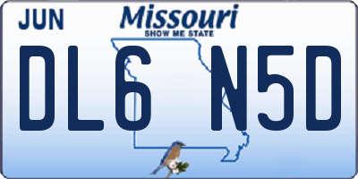 MO license plate DL6N5D