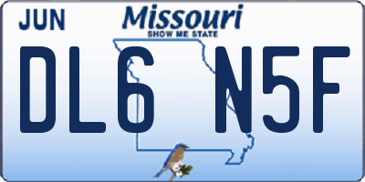 MO license plate DL6N5F