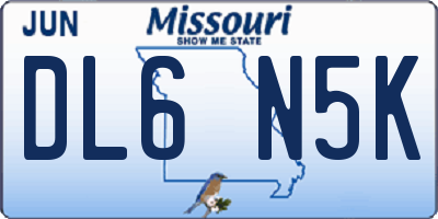 MO license plate DL6N5K