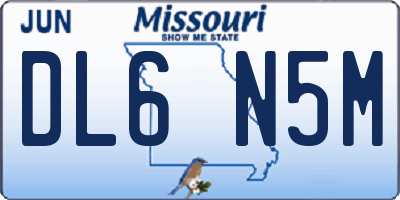 MO license plate DL6N5M