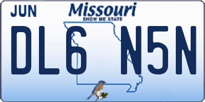 MO license plate DL6N5N