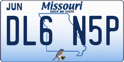 MO license plate DL6N5P
