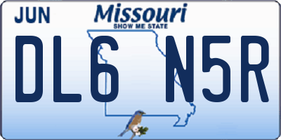 MO license plate DL6N5R