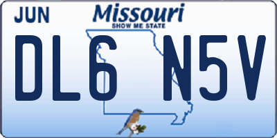 MO license plate DL6N5V