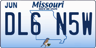 MO license plate DL6N5W