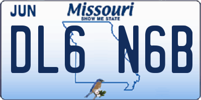 MO license plate DL6N6B