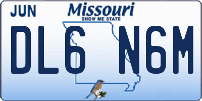 MO license plate DL6N6M