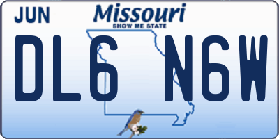 MO license plate DL6N6W