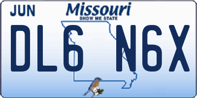 MO license plate DL6N6X