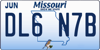 MO license plate DL6N7B