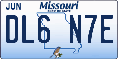 MO license plate DL6N7E
