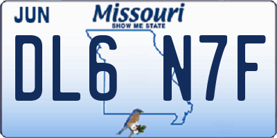 MO license plate DL6N7F