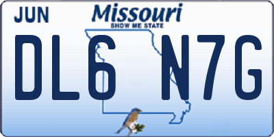 MO license plate DL6N7G