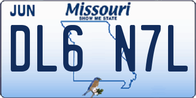 MO license plate DL6N7L