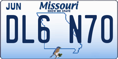 MO license plate DL6N7O