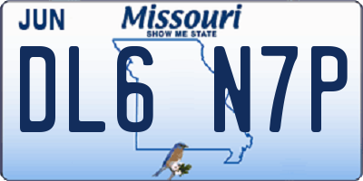 MO license plate DL6N7P