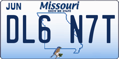 MO license plate DL6N7T