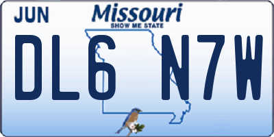 MO license plate DL6N7W