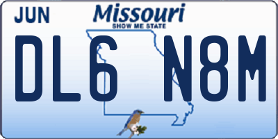 MO license plate DL6N8M