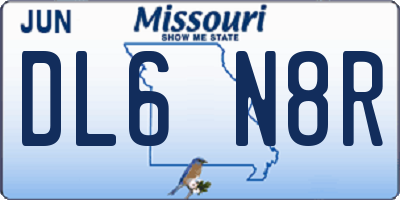 MO license plate DL6N8R