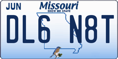 MO license plate DL6N8T