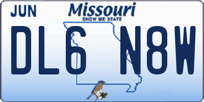 MO license plate DL6N8W