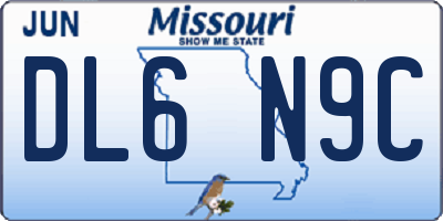 MO license plate DL6N9C