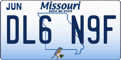 MO license plate DL6N9F