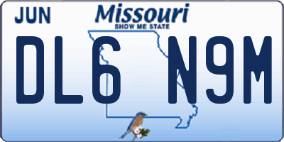 MO license plate DL6N9M