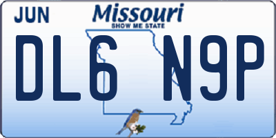 MO license plate DL6N9P