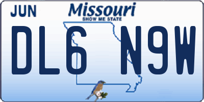 MO license plate DL6N9W