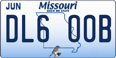 MO license plate DL6O0B