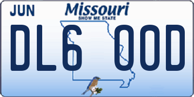 MO license plate DL6O0D