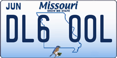 MO license plate DL6O0L