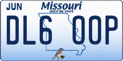 MO license plate DL6O0P