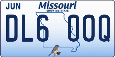 MO license plate DL6O0Q