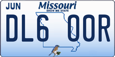 MO license plate DL6O0R