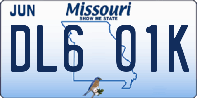 MO license plate DL6O1K