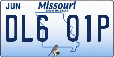 MO license plate DL6O1P